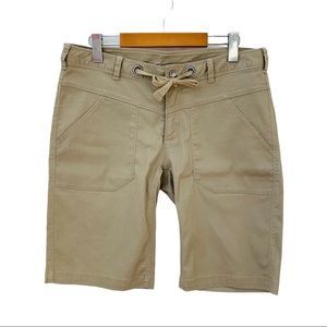 The North Face Women's Tan Bermuda Cotton Drawstring Hiking Shorts - Size 8